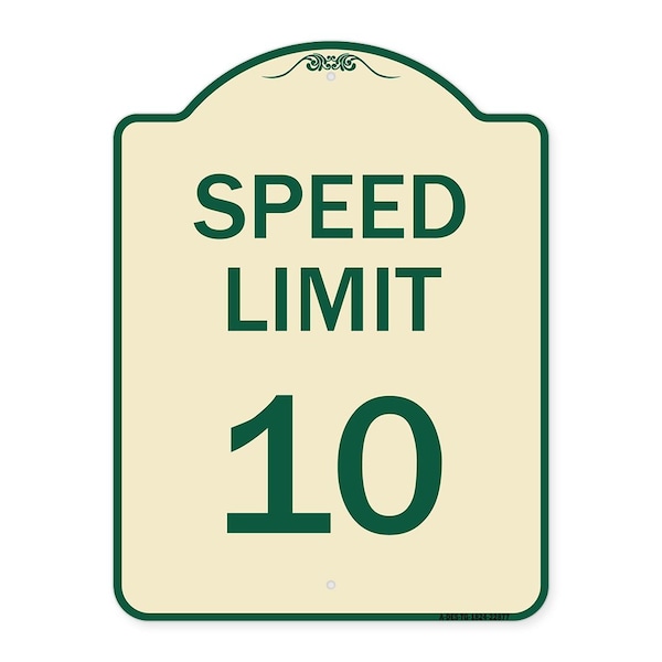 Signmission Speed Reduction Speed Limit 10 Mph Heavy-Gauge Aluminum Architectural Sign, 24" x 18", TG-1824-22877 A-DES-TG-1824-22877 - main